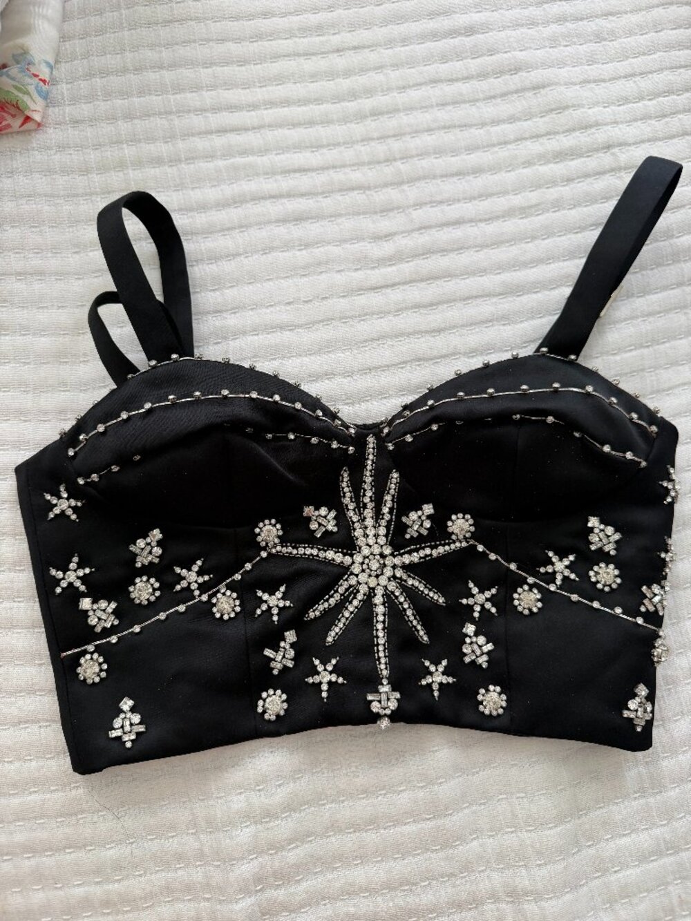 Fleur du Mal Celestial Rhinestone Bustier Top – Size S